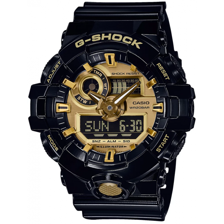 Zegarek G-SHOCK NO COMPLY BLACK AND GOLD GA-710GB-1AER